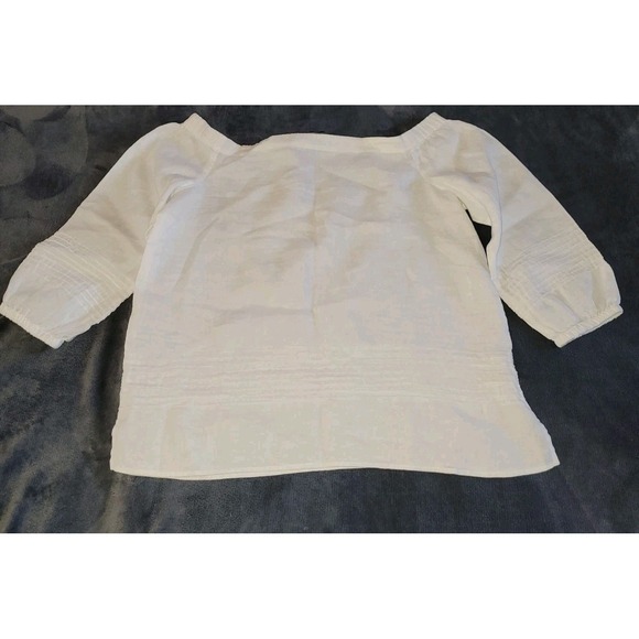 Ann Taylor Tops - 2 Ann Taylor Factory Linen Off‎ Shoulder Tops White Top And Navy Top Sz Medium